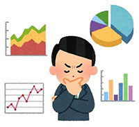 経営評価を分析するイラスト